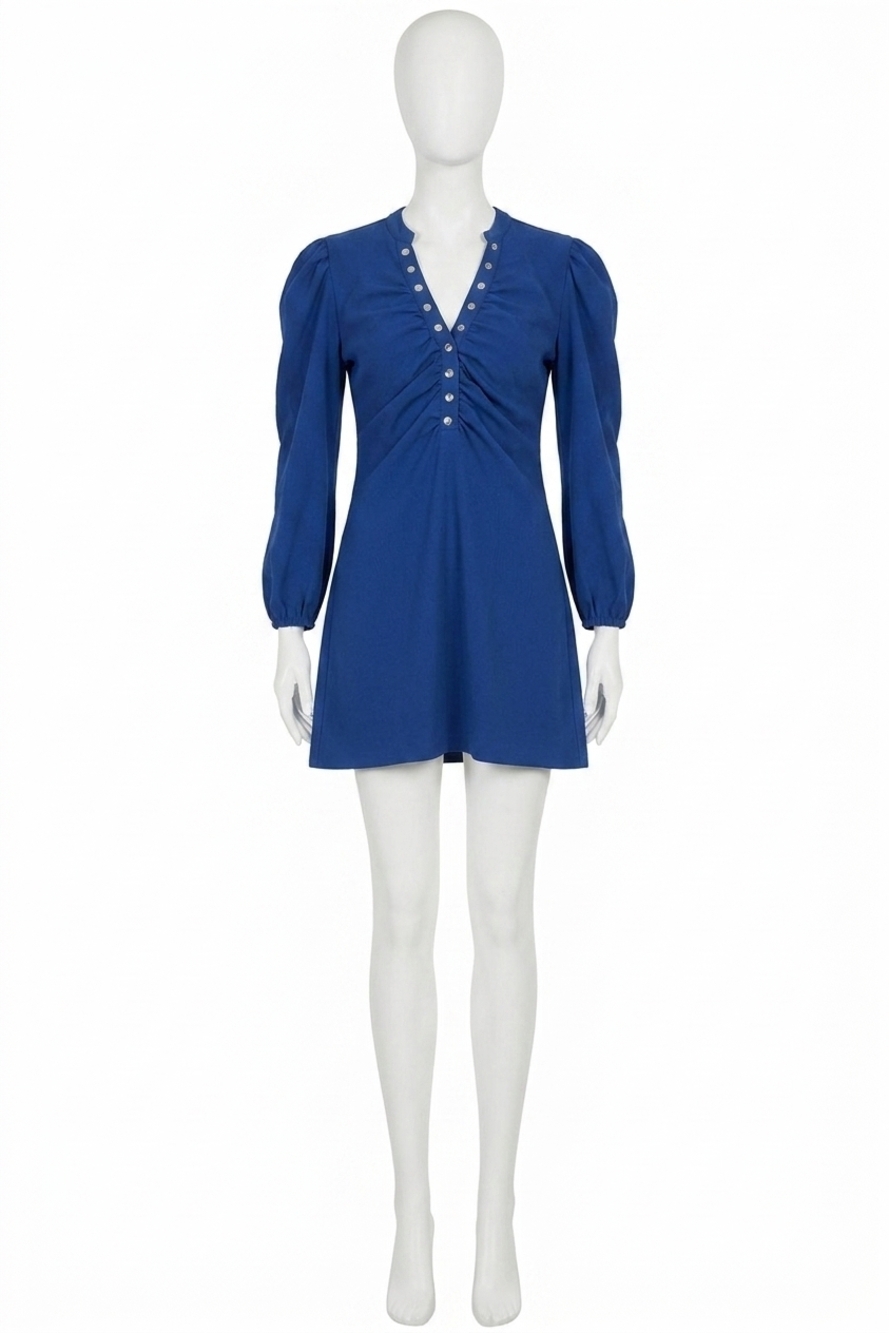 NEW CHASER recycled vintage rib mini dress in navy peony